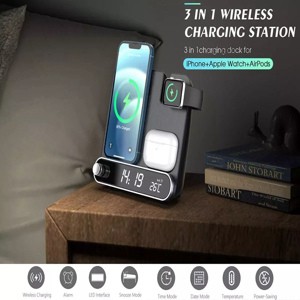 3-in-1 Wireless USB Alarm Clock